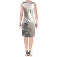 thumbnail image 2 of Lauren by Ralph Lauren Women's Metallic Faux-Suede Dress (4, Tan/Silver), 2 of 2