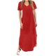 thumbnail image 1 of Vestido Corto para Mujeres Verano Cuello en V Bolsillo de Manga Corta Color Sólido Vestido de Cambio Casual para la Fiesta de la Playa de Primavera, 1 of 8