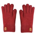 thumbnail image 4 of Winter Gloves for Women Touch Screen Elastic Thermal Knit Lining Warm Gloves for Cold Weather Skiing Outdoor, 1 Pack, Red, 4 of 5