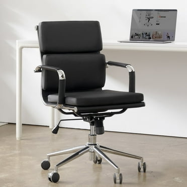 NEO CHAIR Conference Office Chair Century Modern Mid-Back Cushioned, Black