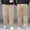 Khaki, variant on Men's Big and Tall Elastic Waistband Casual Pants, Stretch Cotton Blend Loose Straight Leg Trousers with Drawstring & Pockets, 5 Colors, Sizes XL-6XL