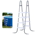 thumbnail image 1 of VEVOR Above Ground Pool Ladder, 4-Step Steel A-Frame Swimming Pool Stairs for 48 in High Wall, 300 lbs Capacity Entry/Exit Steps with Secure Non-Slip Sturdy Wide Step, Easy Setup, Gray & White, 1 of 9