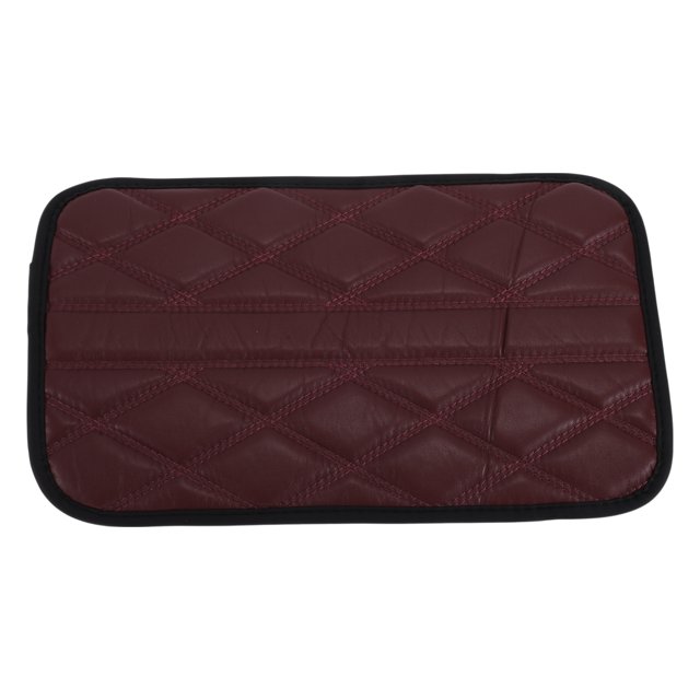 Funda de consola central para automóvil Unique Bargains 12.20"x7.87"x0.79" de cuero Nappa negro 1 pieza