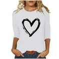 thumbnail image 2 of Vetsdori Ladies 3/4 Sleeve Tops Plus Size Summer Blouses Graphic Gifts for Girlfriend Valentine,Holiday Fashion T-Shirts for Ladies Cute, 2 of 5
