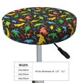 thumbnail image 4 of Hirioo Cartoon Dino for Round Bar Stool Seat Covers Washable Stool Cushion Slipcover Elastic Bar Chair Covers for 12-14 Inch Chair-12 inch, 4 of 7