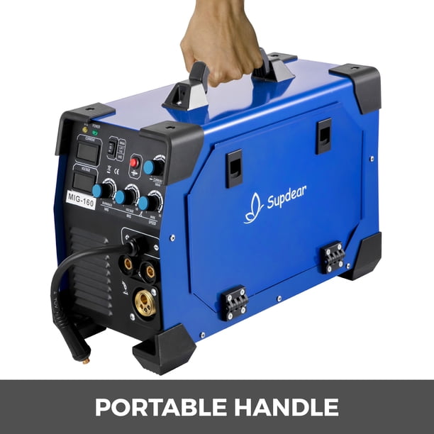 3-in-1 MIG/TIG/Stick Welder – 110V/220V Dual Voltage, 140A Output, LED Display, Synergic IGBT Control – Portable Welding Kit
