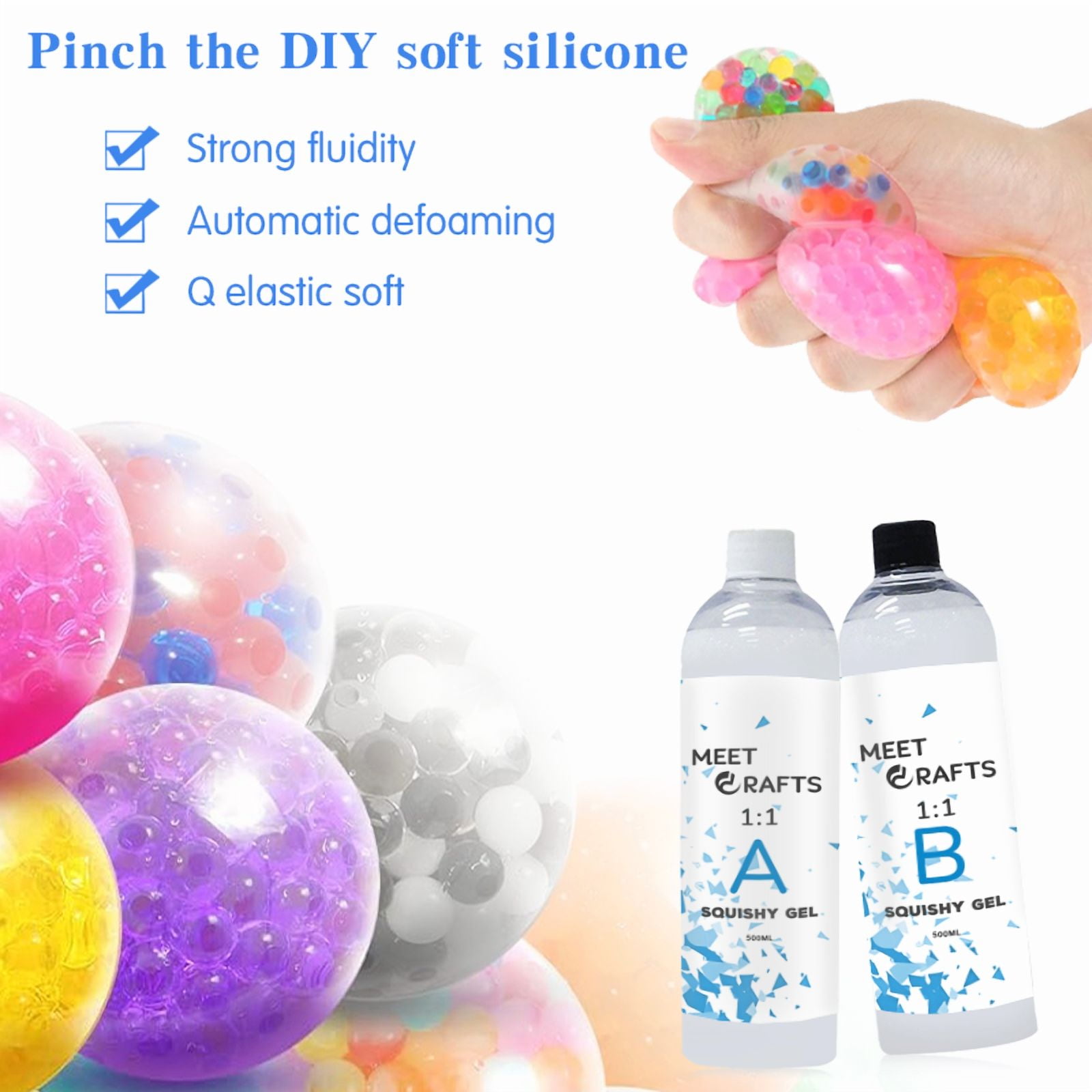 MEETCRAFTS  1:1 Liquid Silicone Mold Making Kit for Casting 3D Food Molds, Resin Mould-32 oz