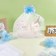 thumbnail image 4 of 6Pcs Rectangle Organza Packing Drawstring Bags with 6Pcs Silk Pull Bows Deep Sky Blue Bag: 40x60x0.1cm, 4 of 5