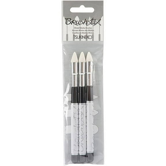 Imagine Crafts Paint Brushstix 3-Pack Mixed Media Paint Brushes. No.2 Brush Tip