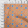 thumbnail image 2 of oneOone Cotton Jersey Medium Orange Fabric Asian Retro Floral Quilting Supplies Print Sewing Fabric By The Yard 58 Inch Wide, 2 of 4