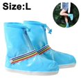 thumbnail image 4 of Cubrezapatillas impermeables para la lluvia, 1 par, antideslizantes, para ciclismo, color azul, talla L, 4 of 5