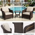 thumbnail image 3 of Joyside 5 PCS Outdoor Conversation Set with 78" 3-Seat Sofa, 2 Chairs & 2 Ottomans, Wicker Patio Furniture Set with Removable Cushions for Bistro, Deck, Sunroom, Beige, 3 of 8