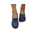 thumbnail image 1 of LUXUR Mocassins pour Femmes Confort Mocassins à Semelle Compensée Chaussure Décontractée Bout Rond Mocassin Marche Chaussures d'Infirmière Bleu 7, 1 of 9