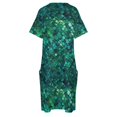 thumbnail image 4 of Escamas de sirena azules y verdes patrón sin costuras piel de pescado vestido de bolsillo suelto vestidos de baile vestidos largos con velo, 4 of 6