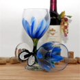 thumbnail image 1 of Judi Painted it HIB-B Hibiscus Wine Glass, Blue, 1 of 1