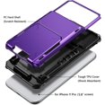 thumbnail image 4 of for iPhone 11 Pro Case Wallet with 4-Card Holder Credit ID Slot Hidden Pocket Anti-Scratch Dual Layer Hybrid Bumper Armor Protective Hard Shell Back Cover for iPhone 11 Pro 5.8 Purple, 4 of 11