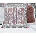 thumbnail image 3 of HomeRoots 26" X 26" White And Magenta Bird Blown Seam Floral Indoor Outdoor Throw Pillow, 3 of 5
