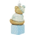 thumbnail image 3 of Kurt Adler Noble Gems Boy and Girl Teddy Bear on Blocks Baby's First Christmas Glass Ornament, Assorted (Pack of 2), 3 of 5