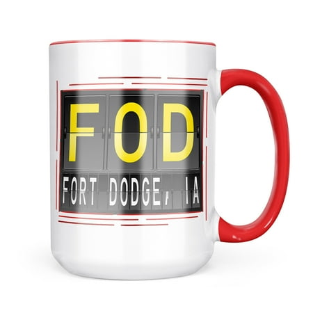 

Neonblond FOD Airport Code for Fort Dodge IA Mug gift for Coffee Tea lovers