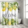 thumbnail image 4 of Welcome Summer Lemon Shower Curtain, Green Leaves Shower Curtain Set with Hooks, Spring Summer Waterproof Fabric Shower Curtains for Bathroom Decor, 72x72 Inch Bath Curtain, 4 of 6