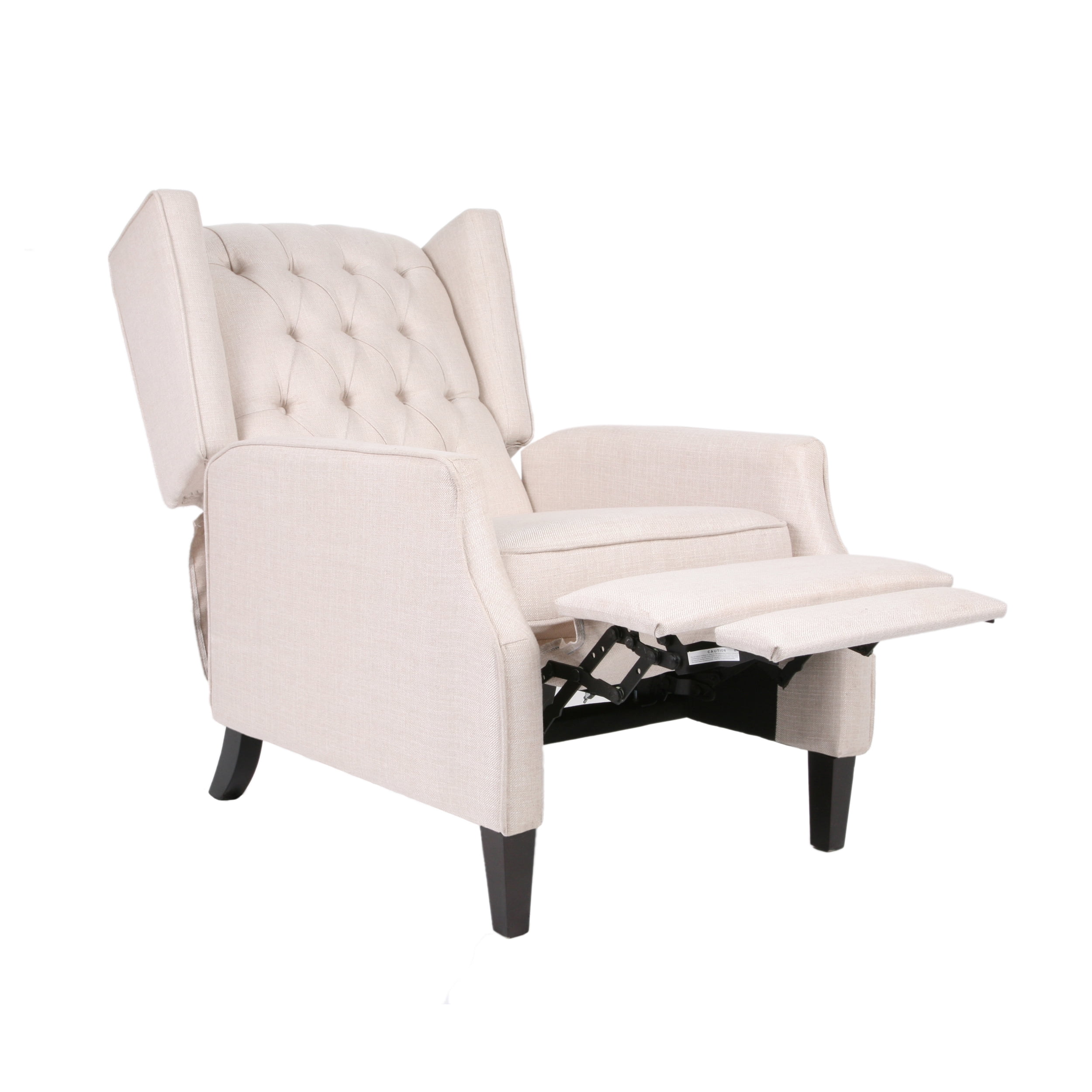 Noble House Zakyiah Standard Fabric Wingback Recliner, Beige