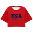 thumbnail image 3 of TSADFHJI Hauts pour Femmes Été T-Shirt Décontracté Col Rond Manches Courtes Imprimé Fête de l'Indépendance Usa TG Rouge, 3 of 3
