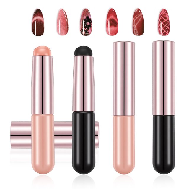 Gsbnjuy Set de 4 pinceles de silicona para arte de uñas y herramientas de estampado