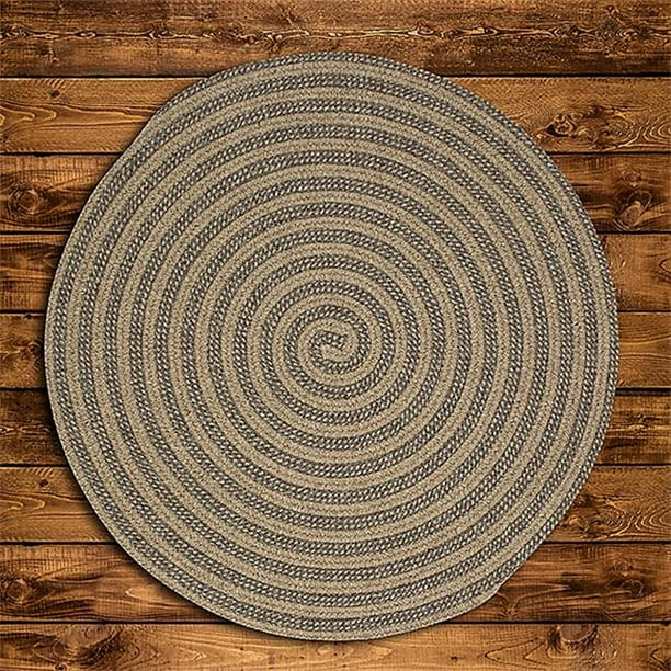 8 x 8 ft. Woodland AllNatural Round Braided Rug, Dark Natural