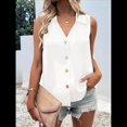 thumbnail image 4 of Blusa Tipo Túnica Informal con Cuello en V y Botones, Sin Mangas, para Mujer XXL, 4 of 8