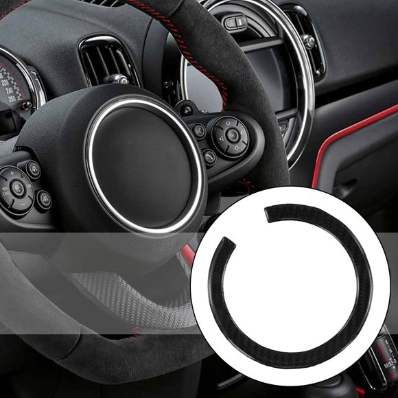 BUYISI Carbon Fiber Steering Wheel Horn Ring Cover For Mini For Cooper F56 2014-21