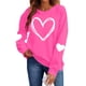 thumbnail image 2 of Xuyuer Valentines Sweatshirts for Women Heart Print Graphic Valentine Sweatshirts Casual Tops, 2 of 9