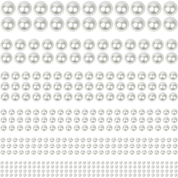 Self Adhesive Pearl Stickers, Shynek Hair Pearls Stick on Gems for Hair, Face, Makeup, Eye, Nail, Crafts, Assorted Sizes