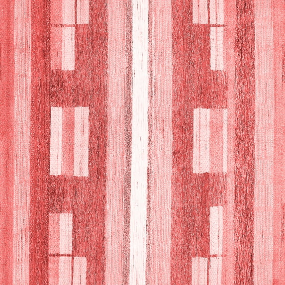 Ahgly Company Machine Washable Indoor Square Abstract Red Modern Area Rugs, 6' Square