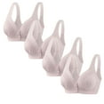thumbnail image 1 of Timegard 4pc Bras for Women Front Closure Button High Support Ruched Breathable Comfort Everyday Bras, 1 of 4