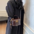 thumbnail image 5 of husxh Retro Leather Bucket Bag for Women Zipper Closure Shoulder Purses (Coffee ), 5 of 9