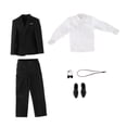 thumbnail image 4 of Ropa de figura masculina a escala 1/6 Hugo traje completo negro, 4 of 9