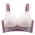 thumbnail image 2 of SOOMLON Womens Bras Comfortable Breathable No Underwire Lace Gathering Adjustment Lift Bra Breathable Bra Wedding Bra Purple 38/85E, 2 of 9
