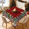 thumbnail image 4 of Tchckioa Christmas Red Grid Tablecloth for Restaurant Decor,52x52 Inch Square Stain Proof Table Cloth Cover, 4 of 7