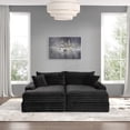 thumbnail image 4 of Furniture of America Cafein Contemporary Chenille Indoor Double Chaise with USB Port, Black, 4 of 7