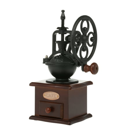 Manual Coffee Grinder Antique Coffee Mill Cast Iron Hand Crank with Grind Settings & Catch
