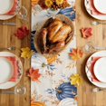 thumbnail image 4 of Navy Blue Pumpkins Fall Cotton Linen Rectangle Table Runners 13"x60", Thanksgiving Eucalyptus Farmhouse Coffee Table Runner Dresser Scarves Luxury Table Runners for Wedding Party Banquet Dinner Decor, 4 of 8