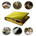 thumbnail image 3 of 100 Packs Emergency Mylar Thermal Blanket for Survival First Aid Kits Army Outdoors Hiking Camping Bug Out Trauma Desert All Weather Condition Protection (One side silver one side gold color), 3 of 9