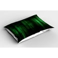 thumbnail image 2 of Ambesonne Forest Green Pillow Sham 2 Pack, Technology Pattern, 36"x20", Green Black, 2 of 3