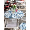 thumbnail image 5 of Outdoor Tablecloth with Umbrella Hole for Patio/Picnic/Party/Camping, Blue Coral Coastal Waterproof Table Cloth Round Cover Washable, White Summer Beach Seaside Ocean (Dia 60"), 5 of 9