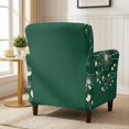 thumbnail image 3 of FKELYI Green Flower Print Stretch Couch Sofa Cover Non-Slip Armchair Slipcover for Home Living Room Office Furniture Protector Washable Loveseat Covers, 3 of 7