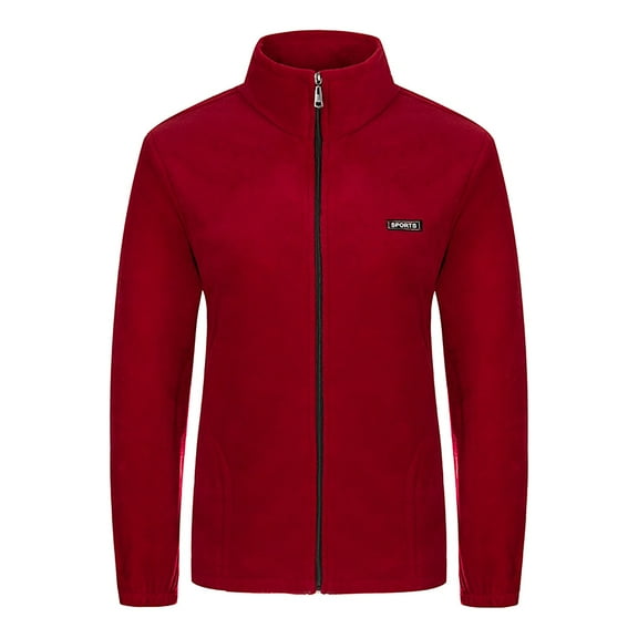 Jiyugala Coats for Women Winter Warm Jacket Hooded Solid Zipper Pocket Tunic Thick Coat