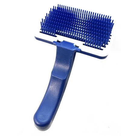 Royal Pet Blue Pet Brush Push Button Clears Out Fur and Hair 8 Inch Dog (Best Way To Get Dog Hair Out Of Car)