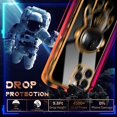 thumbnail image 5 of for iPhone 12 Pro Case Astronaut Cute for Women Girls Girly Unique Black Phone Cases with Astronaut Hidden Stand Kickstand 6D Design Cover for iPhone 12Pro 6.1 inch, 5 of 11