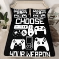 thumbnail image 2 of Manfei Boys Gaming Gamer Full Size Sheets, Video Game Console Gamepad Bed Sheets, Black and White Sheet Sets, Microfiber Bedroom Decor 4pcs, 2 of 7