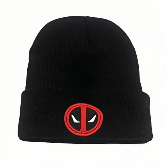 Merc with a Mouth And Wolverine Anime Catoon Knitting Hat - Fleece-Lined Acrylic Beanie, Cute Kawaii Embroidery Trapper Cap for Women Men Unisex